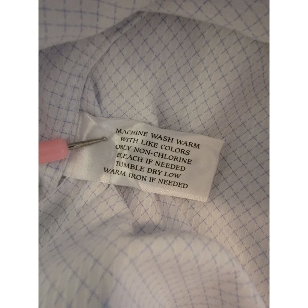 Neiman Marcus Mens Button-Down Dress Shirt Trim Fit 15.5 34/35 100% Cotton White - Picture 3 of 5